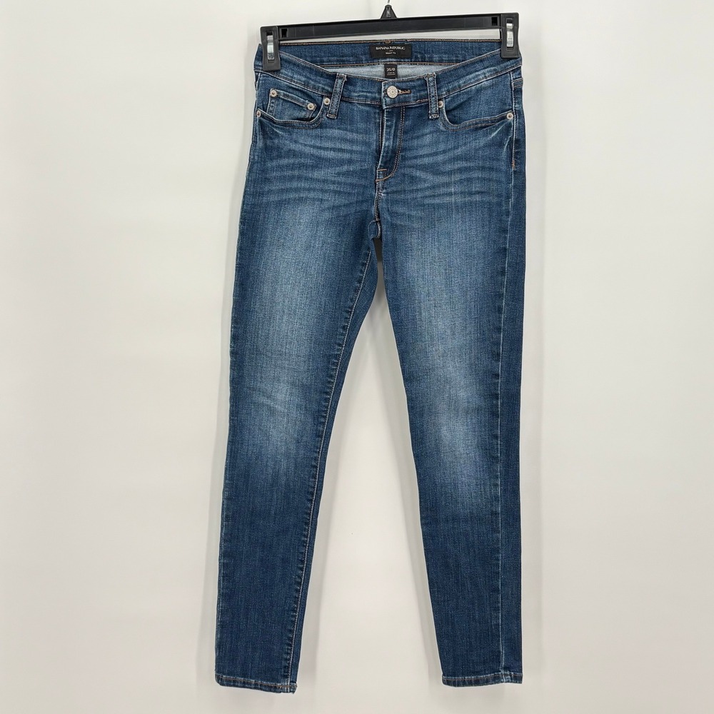Banana Republic Womens Skinny Fit Jeans Medium Wash Blue Denim 25/0‎ 245567-00